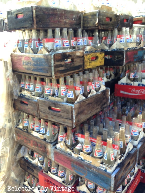 Vintage soda crates & bottles - free find!  kellyelko.com