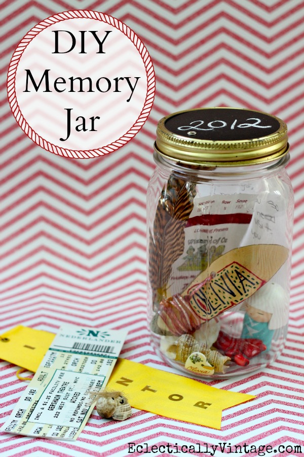 DIY Memory Jar - perfect for displaying special treasures! kellyelko.com
