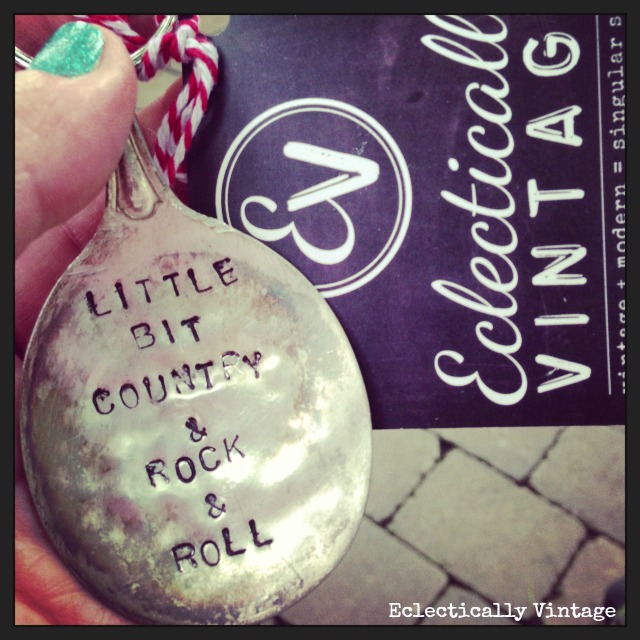 How to Stamp Silver - and a DIY Stamped Silver Spoon Keychain - these are so cute!  kellyelko.com