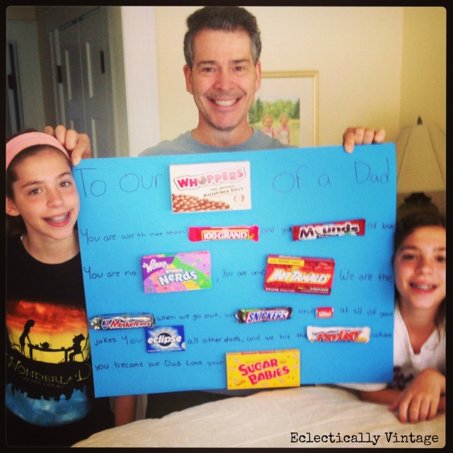 Father's Day Candy Gram - he loved it and the kid's had a blast making it! kellyelko.com