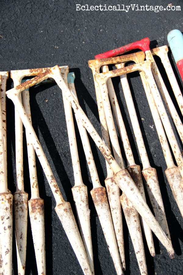 Vintage croquet set wickets