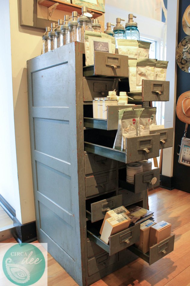 Antique library card catalog