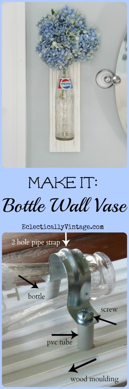 Bottle Crafts Idea - make your own vintage bottle vase!  This is so cute!  kellyelko.com