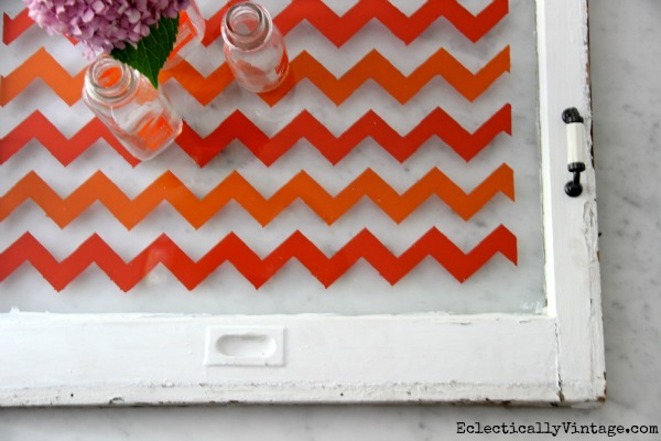 Make a Chevron Tray Tutorial- with just tape and paint!  kellyelko.com