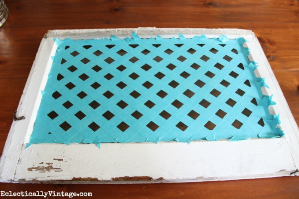 Make a Chevron Tray - with just tape and paint!  kellyelko.com