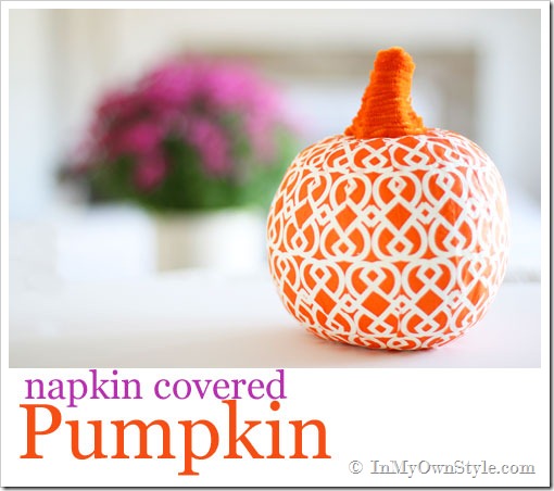 10 Off the Vine Pumpkin Crafts - including this napkin pumpkin!  kellyelko.com