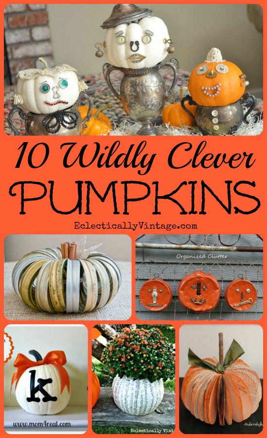 10 Off the Vine Pumpkin Crafts - these are all so clever!  kellyelko.com