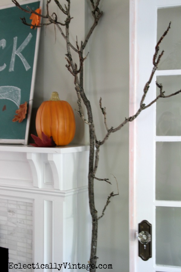 Bring a branch inside for fall - love this house tour!  kellyelko.com