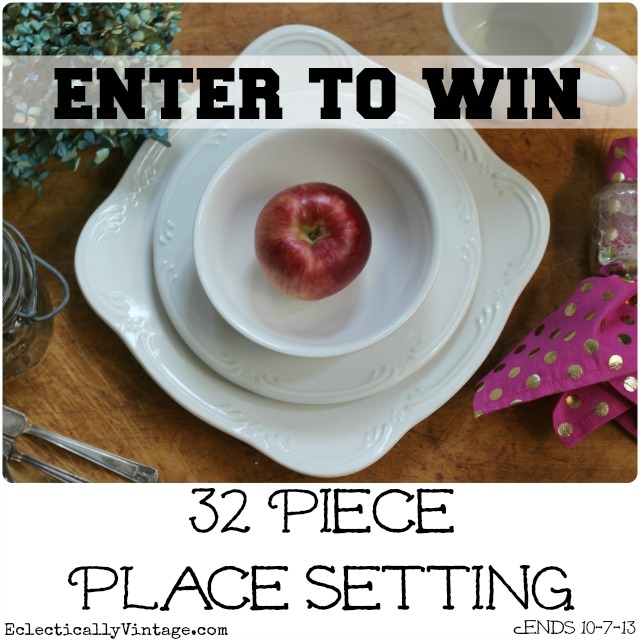 Enter this #giveaway to Win a 32 Piece Dinnerware Set (service for 8)!  kellyelko.com