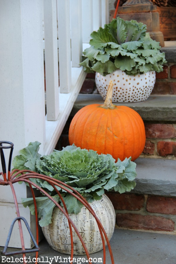 Fall Porch Decorating Ideas - love the eclectic look kellyelko.com