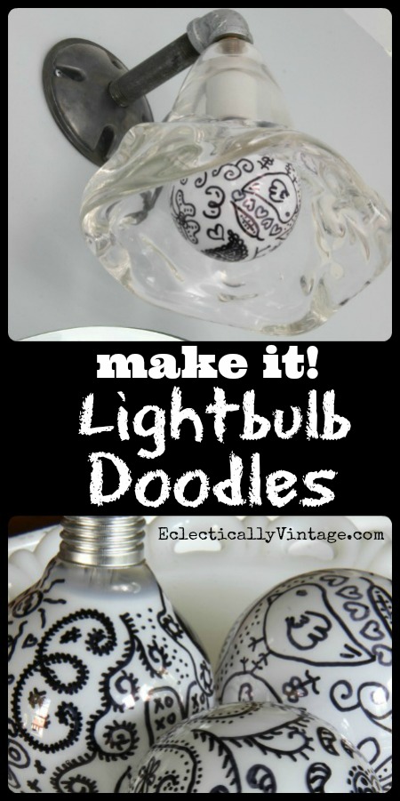 #Doodle Lightbulbs #Sharpie Crafts Tutorial - such graphic pop art for any light! kellyelko.com