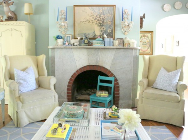 Tranquil living room - great use of color and style kellyelko.com