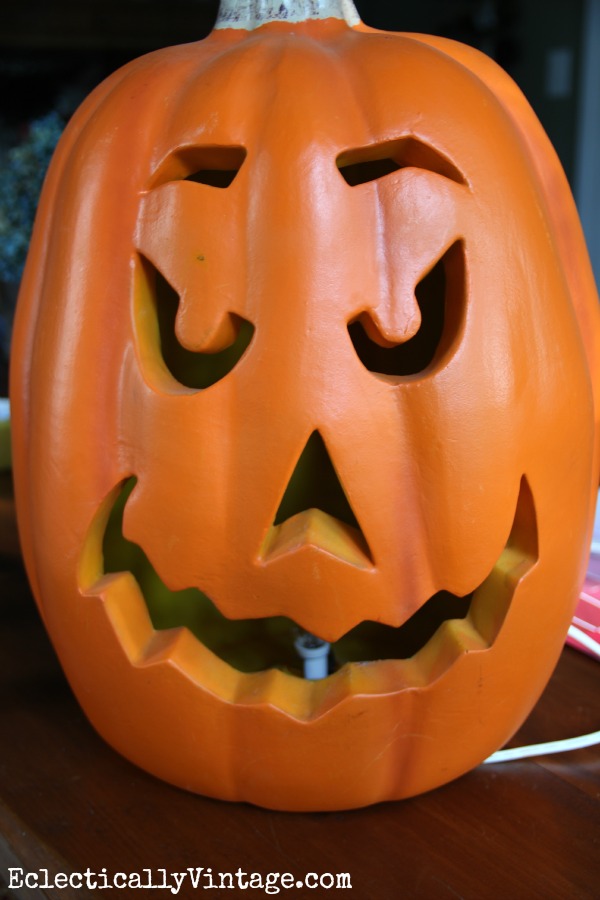 Before Plain Old Jack O'Lantern - click to see the amazing after!  kellyelko.com