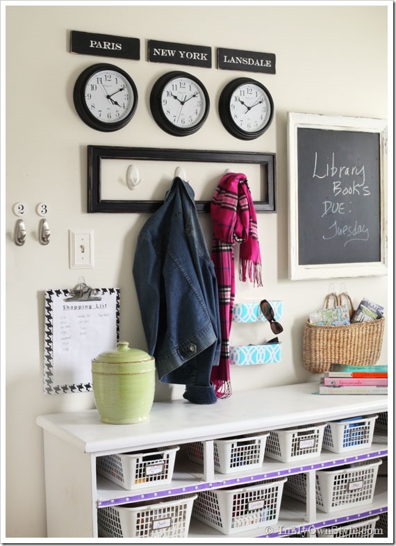 Mudroom makeover - love the storage