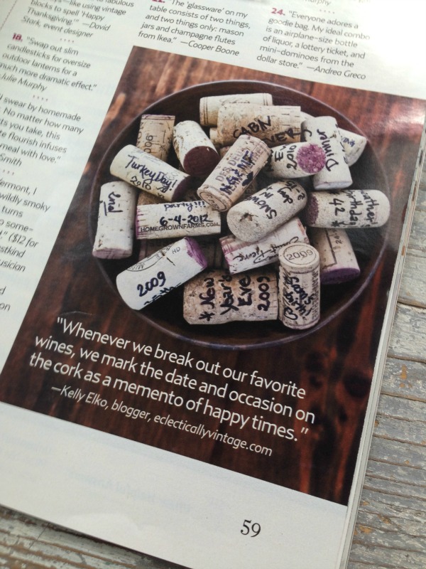 Party Tips & Tricks from the Pros - love this idea of writing special occasions on wine corks and saving them!  kellyelko.com