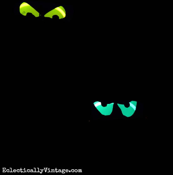 Make Glowing Eyes for Halloween - fun for kids! kellyelko.com