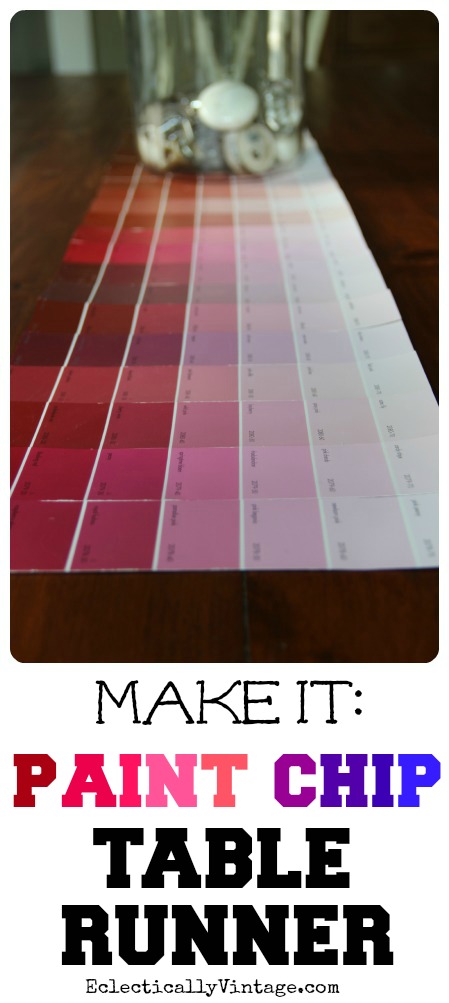 How to Make a #Paint Chip Table Runner kellyelko.com