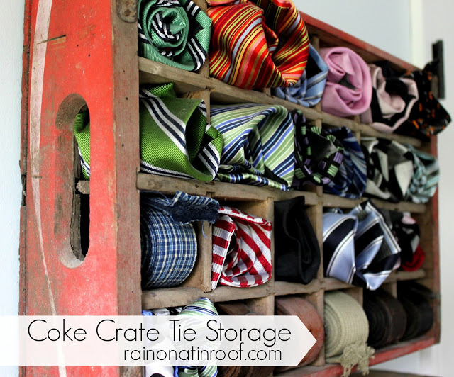 Great idea for an old crate - tie storage!  kellyelko.com