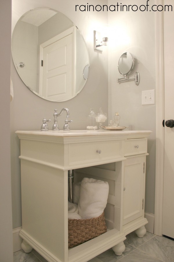 White powder room - great use of space kellyelko.com