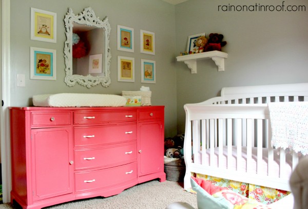 Girls nursery - love the pink dresser makeover kellyelko.com