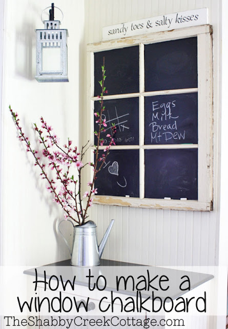 How to make a chalkboard window - one of 12 unique chalkboard ideas kellyelko.com