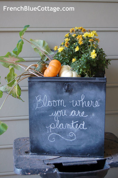 Chalkboard Planter - one of 12 unique chalkboard ideas kellyelko.com