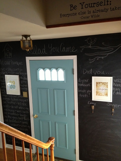 Chalkboard wall - love the quotes