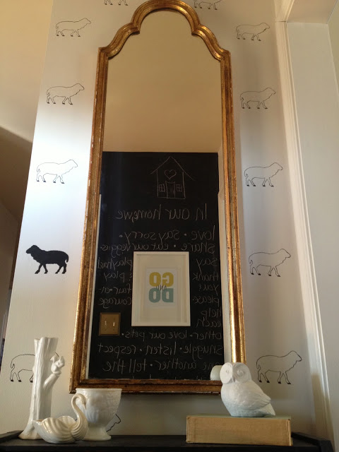 Black sheep stencil - such a fun idea!  