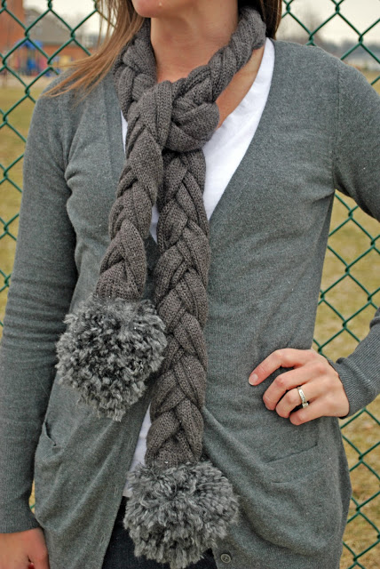 Make a braided scarf from an old sweater