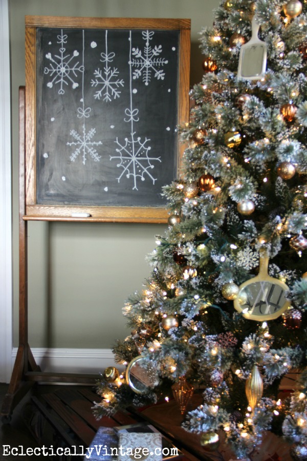 christmas tree chalkboard art