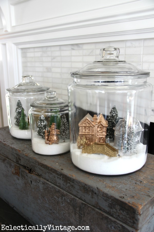 DIY Christmas Village Jars