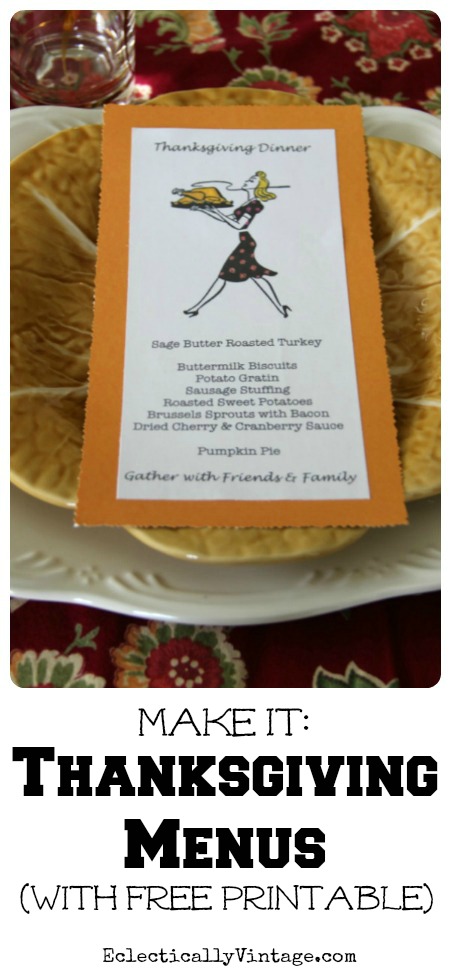 Thanksgiving Printables - Make this Fun Menu Card kellyelko.com