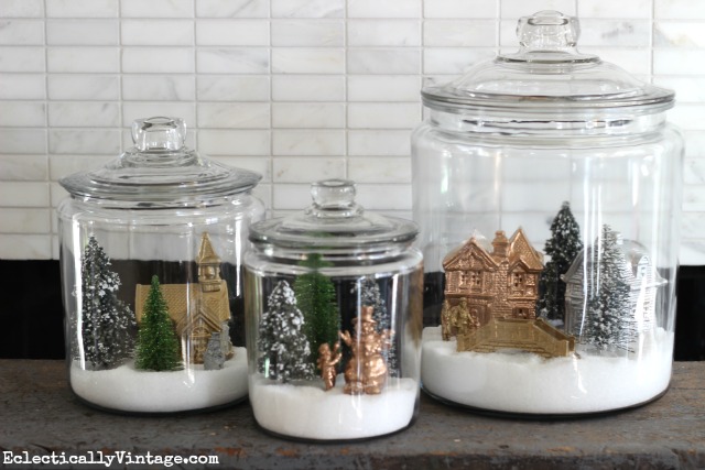 How to make winter village snow jars kellyelko.com