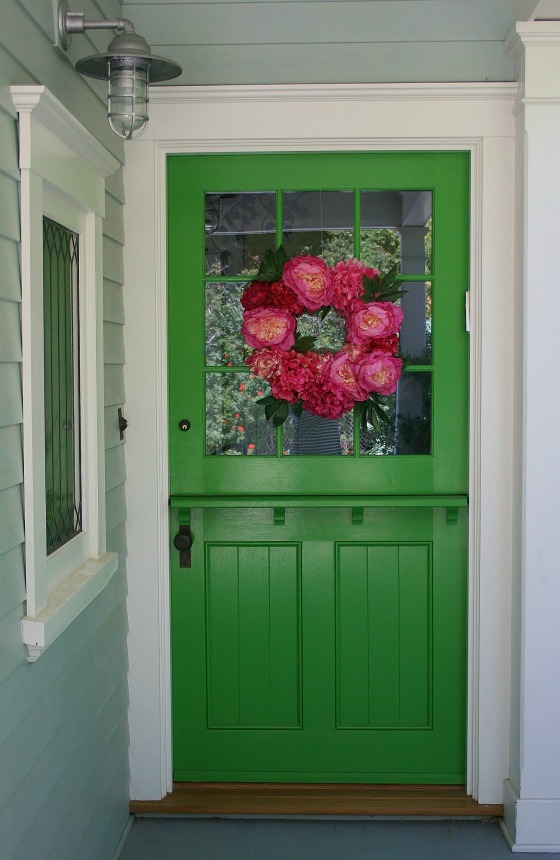 California cottage tour - love the green dutch door kellyelko.com