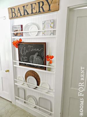 DIY plate rack - great use for an unused wall 