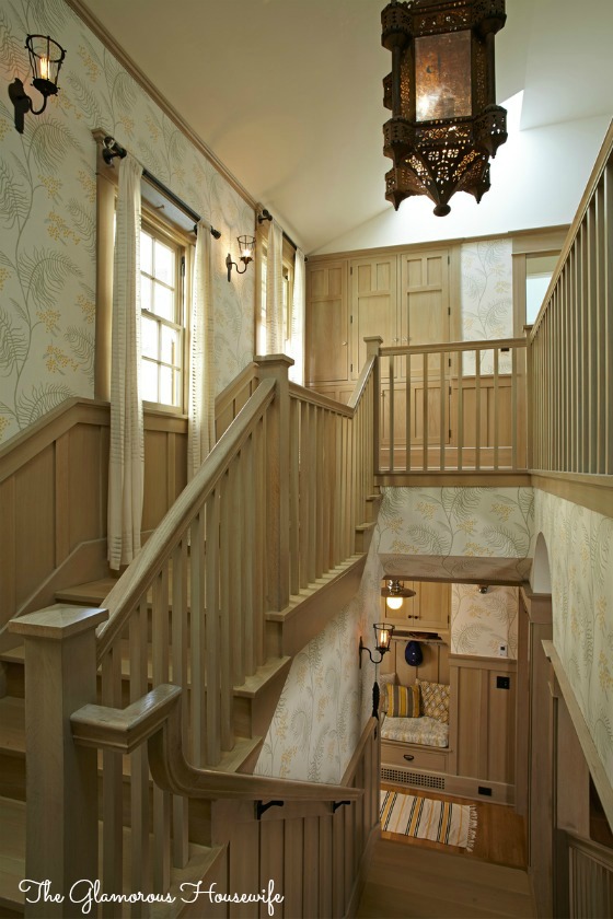 Statement staircase of The Glamourous Housewife featured at kellyelko.com