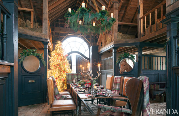 Dining room in a barn - how fun!  