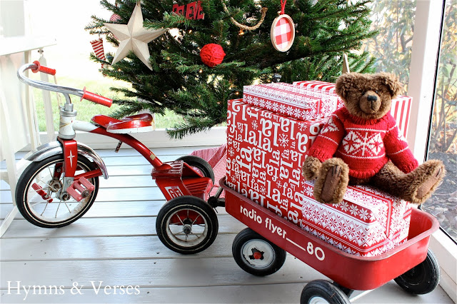 Christmas Red Tricycle & Wagon