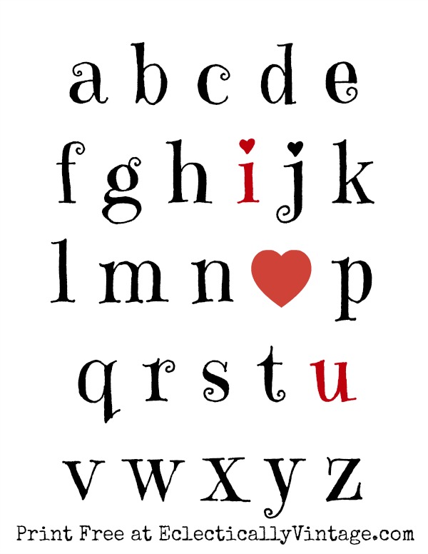 Free I Love You Valentine Printable kellyelko.com