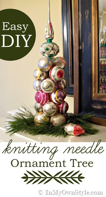Knitting needle ornament Christmas tree