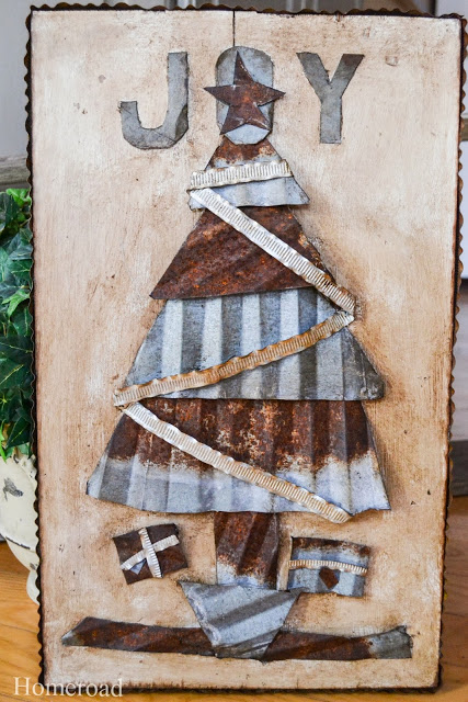 Corrugated metal Christmas tree