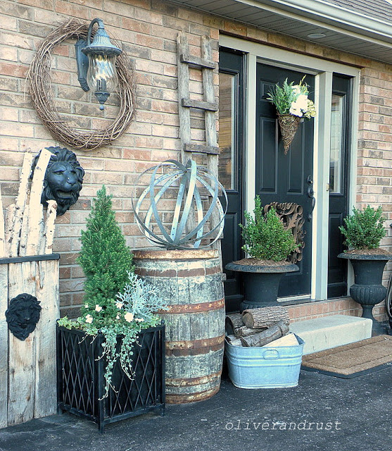 Welcoming front porch with vintage charm 