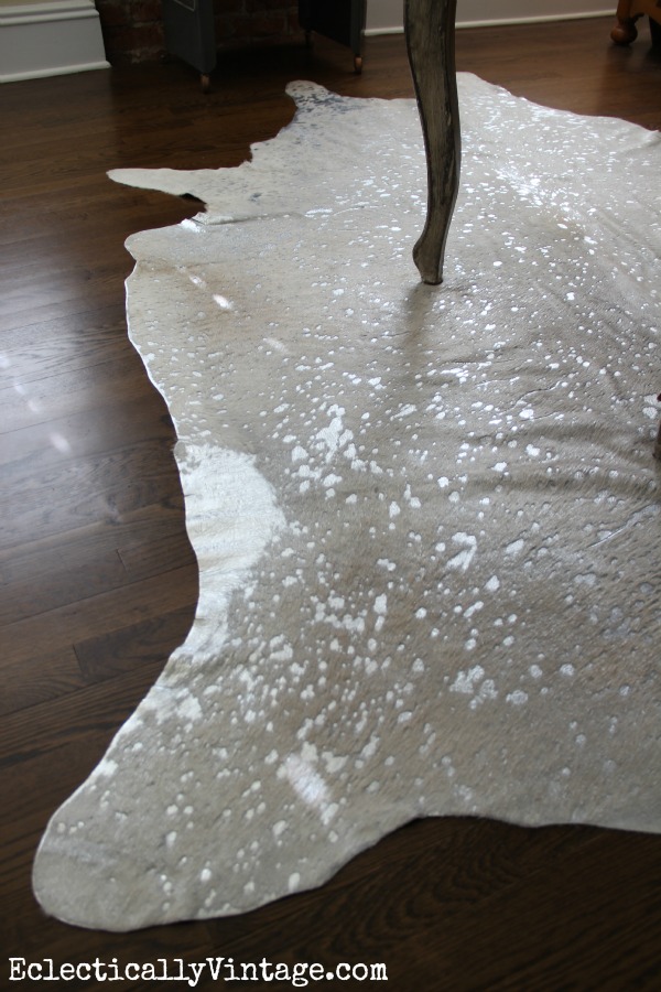 Silver Metallic Cowhide Rug - it's gorgeous! kellyelko.com