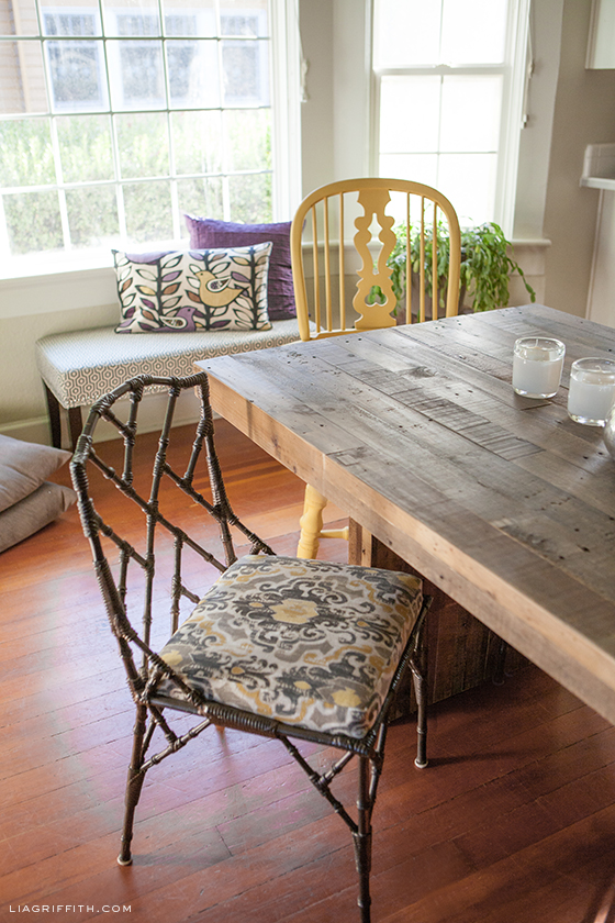 Gorgeous mismatched dining room