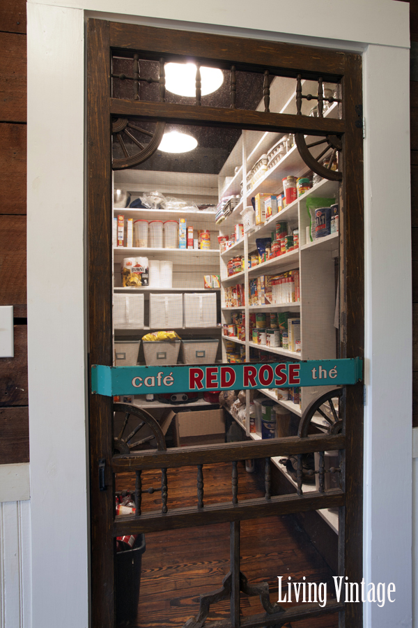 Walk in pantry - love the old screen door