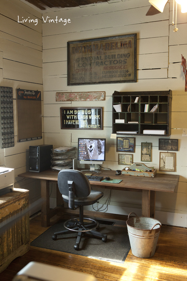 Vintage office - love the old signs