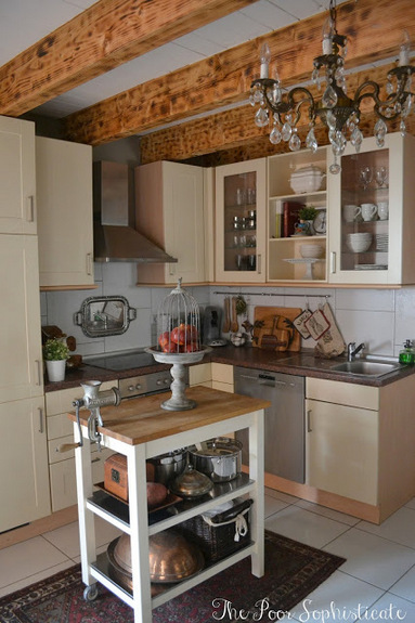 Gorgeous barn kitchen - love the beams