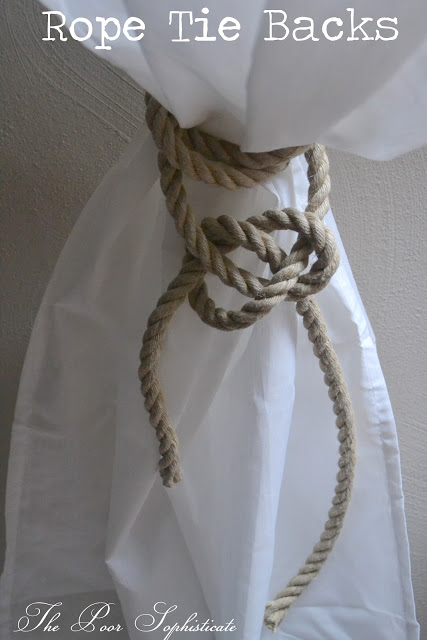 Simple rope curtain tiebacks