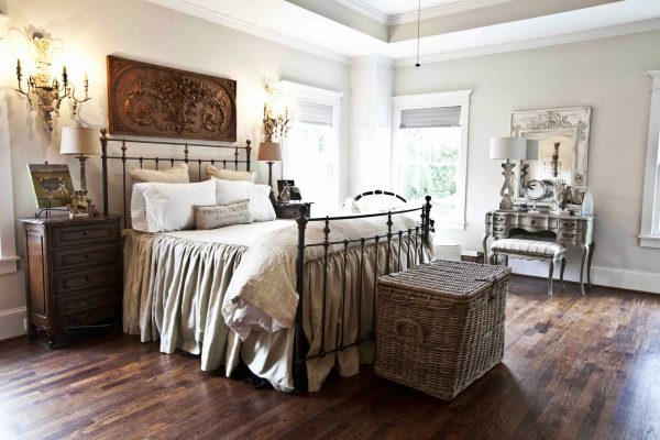 Beautiful antique filled master bedroom