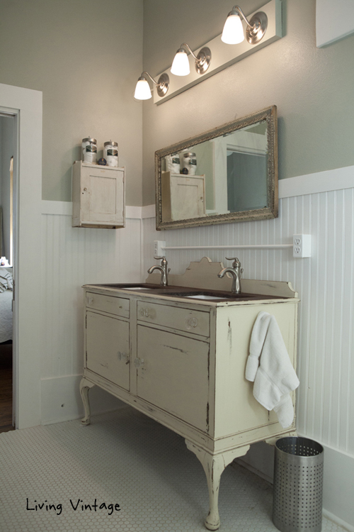 Custom bathroom vanity from an old piece of furniture